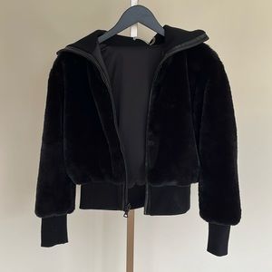 Alice + Olivia Reversible Fur Bomber Jacket
